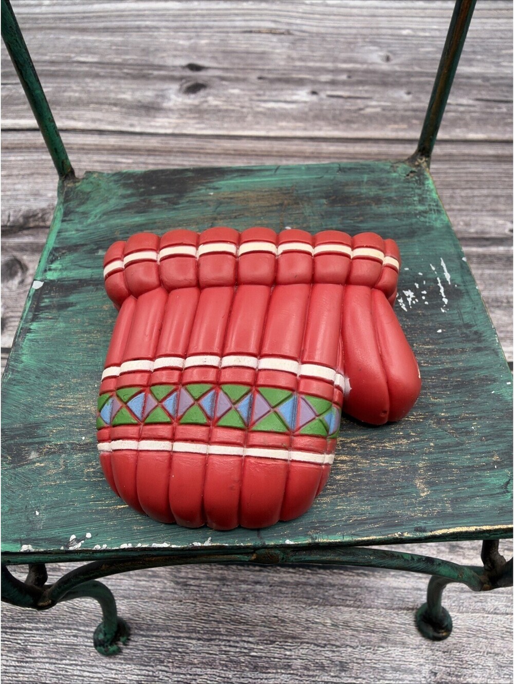 Vintage GIFTCO Red Mitten Rubber 3D Fridge Magnet Christmas Winter Holiday Decor